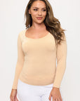 Yelete Sculpted Chic Seamless Long Sleeve Top