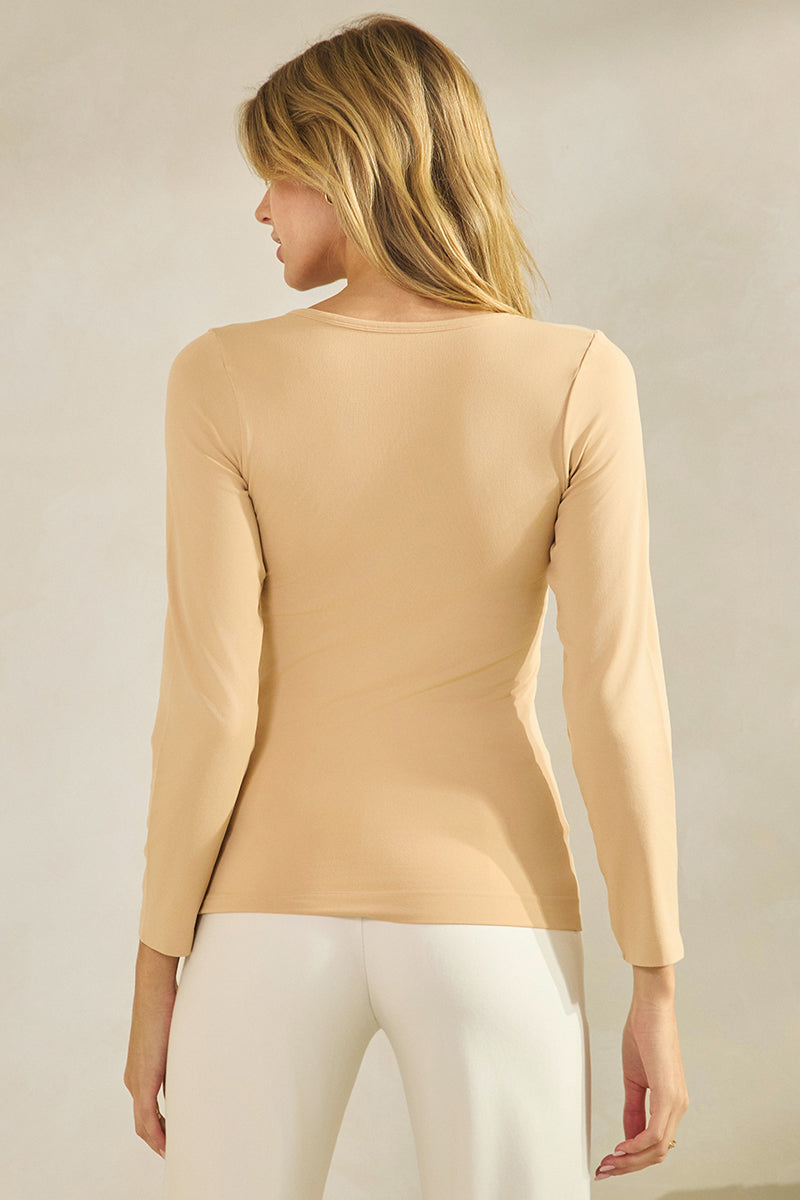 Yelete Sculpted Chic Seamless Long Sleeve Top