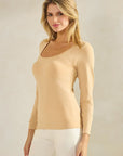 Yelete Sculpted Chic Seamless Long Sleeve Top