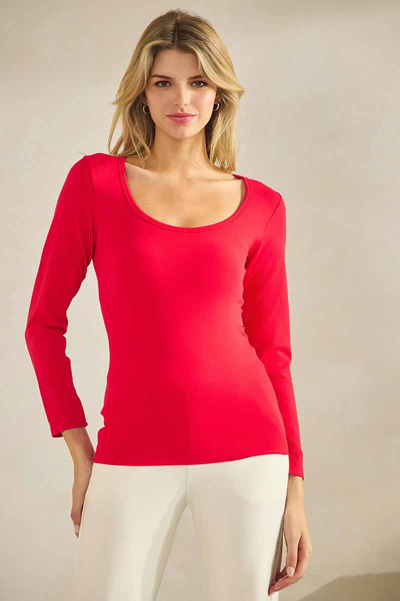 Yelete Sculpted Chic Seamless Long Sleeve Top