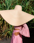 The Solana Oversized Straw Hat in Natural Beige