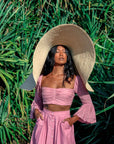 The Solana Oversized Straw Hat in Natural Beige
