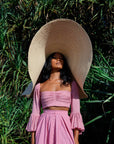 The Solana Oversized Straw Hat in Natural Beige