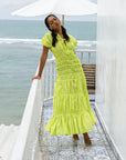 SRIKANDI Ruffle Maxi Dress In Lime Green - My Pampered Life Seattle