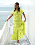 SRIKANDI Ruffle Maxi Dress In Lime Green - My Pampered Life Seattle