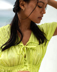 SRIKANDI Ruffle Maxi Dress In Lime Green - My Pampered Life Seattle