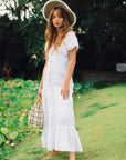 SRIKANDI Ruffle Maxi Dress In White - My Pampered Life Seattle