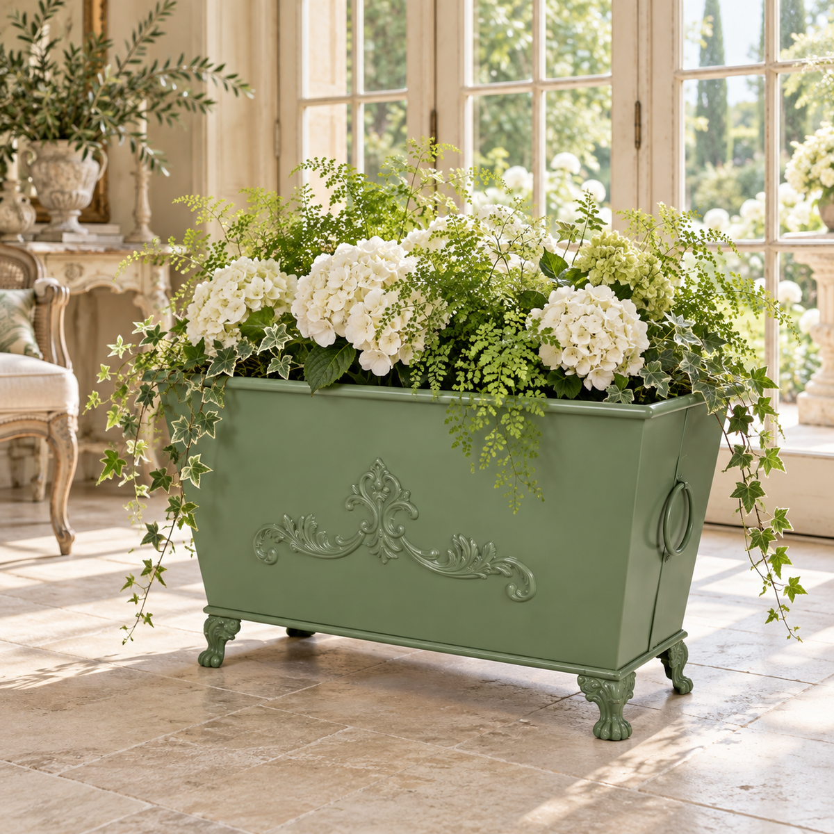 Park Hill Grand Scroll Rectangular Planter