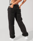 POPFLEX Full Size Blanket Pants in Faux Sherpa - Black