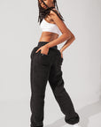 POPFLEX Full Size Blanket Pants in Faux Sherpa - Black