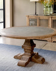 Park Hill Aged Zinc Top Round Dining Table