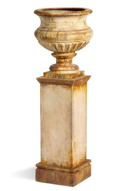 Park Hill |Metal Portico Urn with Tall Pedestal