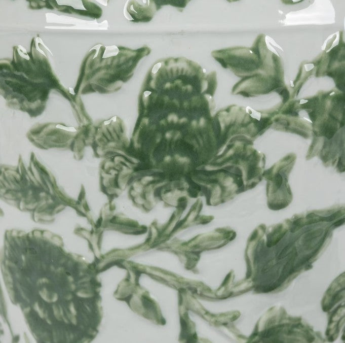 Park Hill | Embossed Floral Ginger Jar