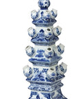 Park Hill Imperial Ceramic Chinoiserie Tulip Vase, Blue and White