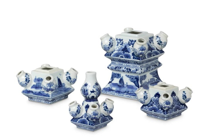 Park Hill Imperial Ceramic Chinoiserie Tulip Vase, Blue and White