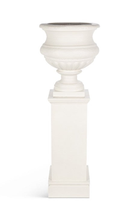 Park Hill Large Metal Portico Urn w/ Tall Pedestal