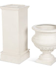 Park Hill Large Metal Portico Urn w/ Tall Pedestal