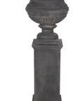 Park Hill Large Metal Portico Urn w/ Tall Pedestal