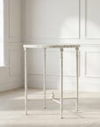 Antiqued Metal Round Side Table