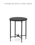 Antiqued Metal Round Side Table
