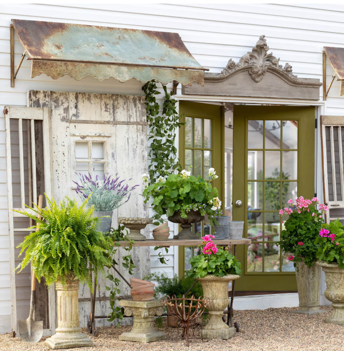 Park Hill Aged Metal Awning – Bronze & Green Patina