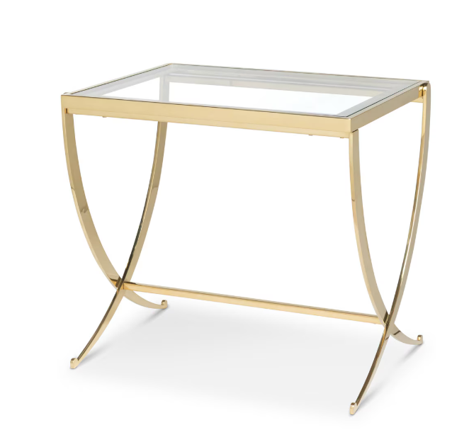 Park Hill Saber Leg Glass End Table – Brass or Silver
