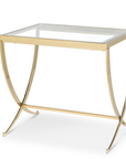Park Hill Saber Leg Glass End Table – Brass or Silver
