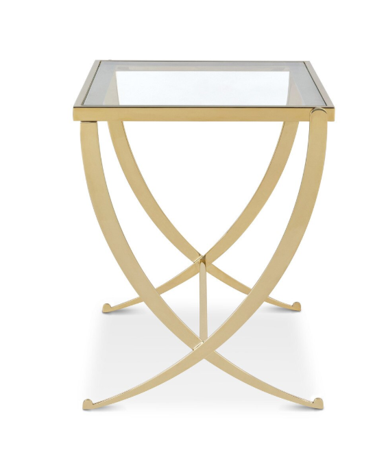 Park Hill Saber Leg Glass End Table – Brass or Silver