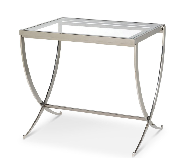 Park Hill Saber Leg Glass End Table – Brass or Silver