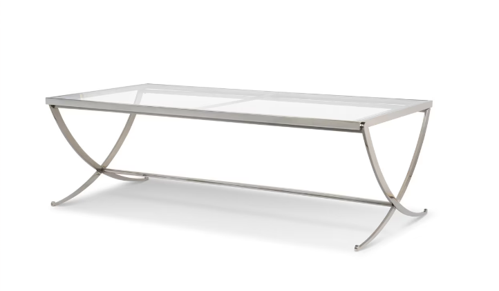 Park Hill Saber Leg Glass Coffee Table – Brass or Silver