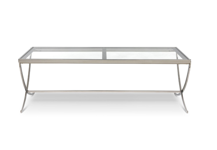Park Hill Saber Leg Glass Coffee Table – Brass or Silver