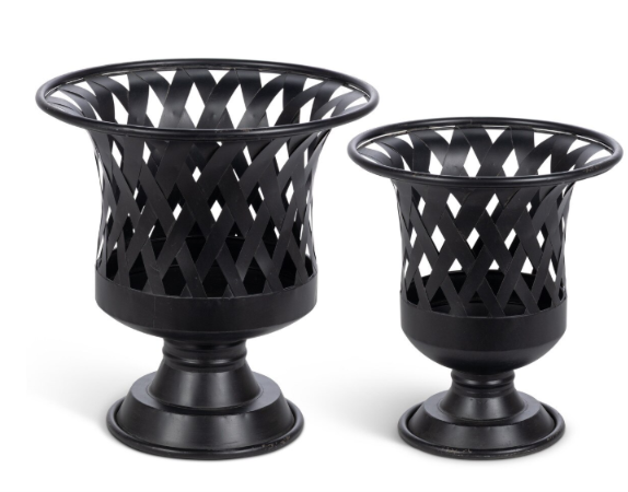 Park Hill Woven Metal Classic Urns,  Set of 2