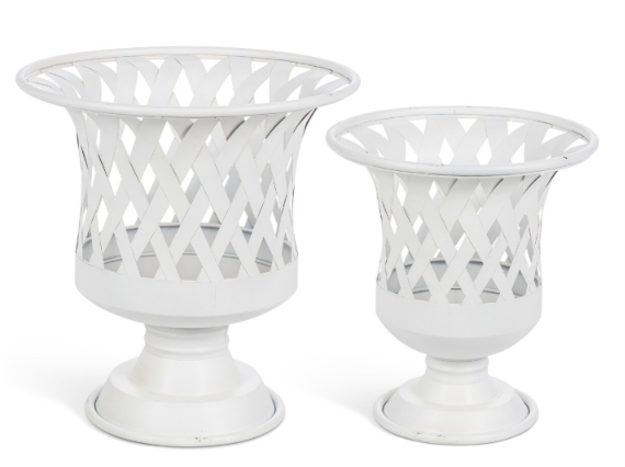 Park Hill Woven Metal Classic Urns,  Set of 2