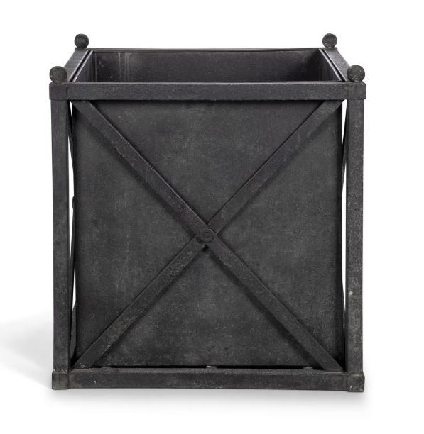 Park Hill Large Metal Estate Planter – Noir