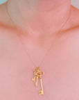 Secret Garden Key Necklace – Gold Plated | Vintage Charm, Dainty Jewelry