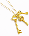 Secret Garden Key Necklace – Gold Plated | Vintage Charm, Dainty Jewelry