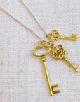 Secret Garden Key Necklace – Gold Plated | Vintage Charm, Dainty Jewelry