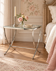 Park Hill Saber Leg Glass End Table – Brass or Silver