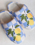 Lemon Drop Gingham Lounge Slippers - Sweet & Cozy
