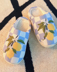 Lemon Drop Gingham Lounge Slippers - Sweet & Cozy