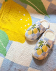 Lemon Drop Gingham Lounge Slippers - Sweet & Cozy