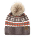 C.C® Nordic Fair Isle Pom Beanie Hat