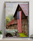 America Country Barn Canvas Wall Art