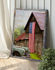 America Country Barn Canvas Wall Art