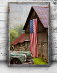 America Country Barn Canvas Wall Art