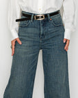 Artemis Vintage | Tummy Control High Rise Cuffed A Wide Leg Jeans JEANS - My Pampered Life Seattle