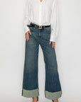 Artemis Vintage | Tummy Control High Rise Cuffed A Wide Leg Jeans JEANS - My Pampered Life Seattle