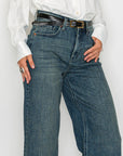 Artemis Vintage | Tummy Control High Rise Cuffed A Wide Leg Jeans JEANS - My Pampered Life Seattle
