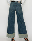 Artemis Vintage | Tummy Control High Rise Cuffed A Wide Leg Jeans JEANS - My Pampered Life Seattle