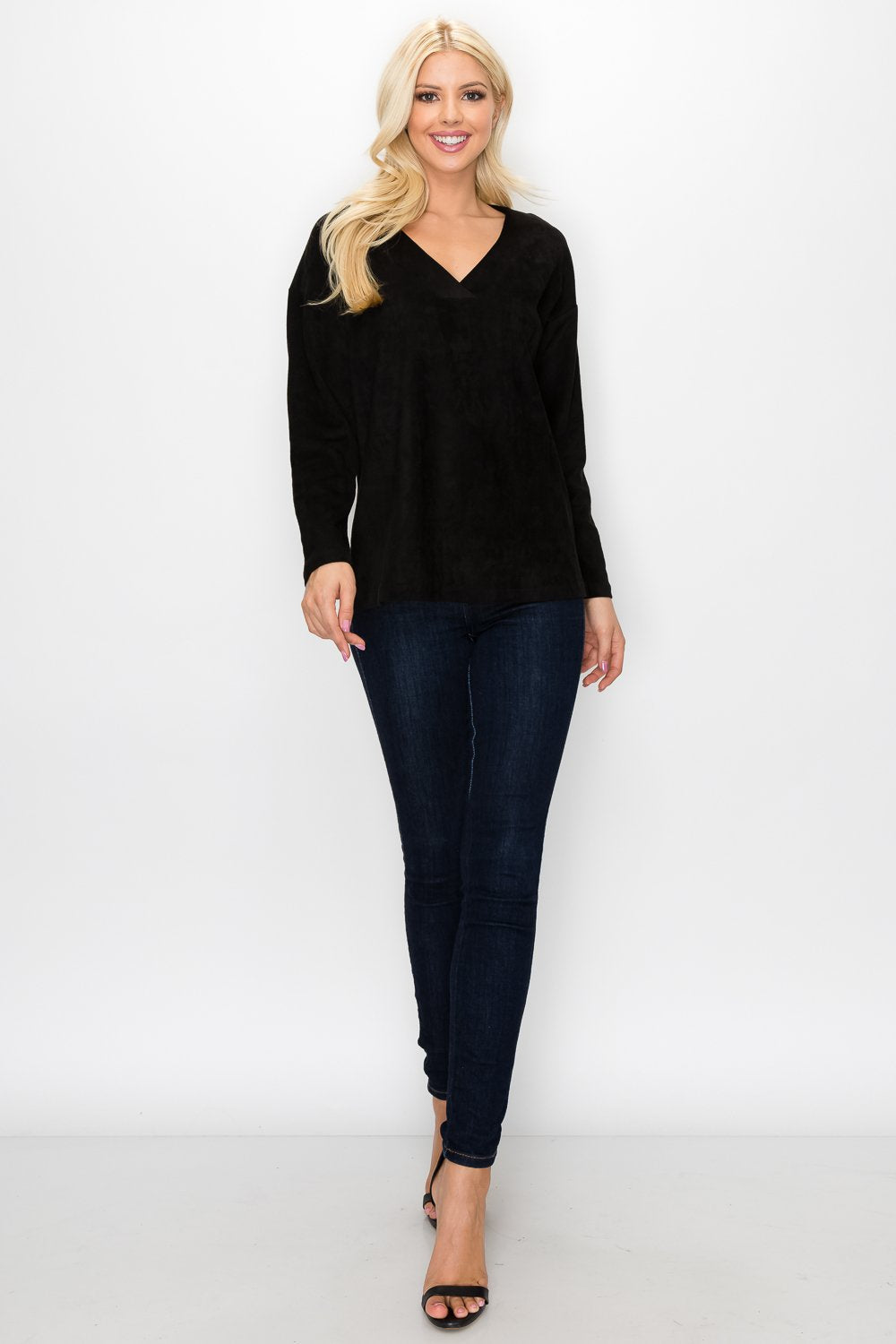 Andrea Stretch Faux Suede Top